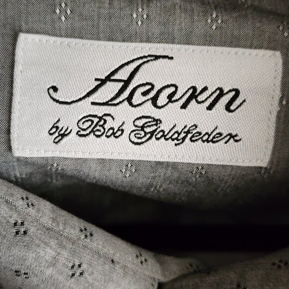 Acorn by Bob Goldfeder Gray Dots Print Hexagon Snap Western Shirt - Picture 6 of 8